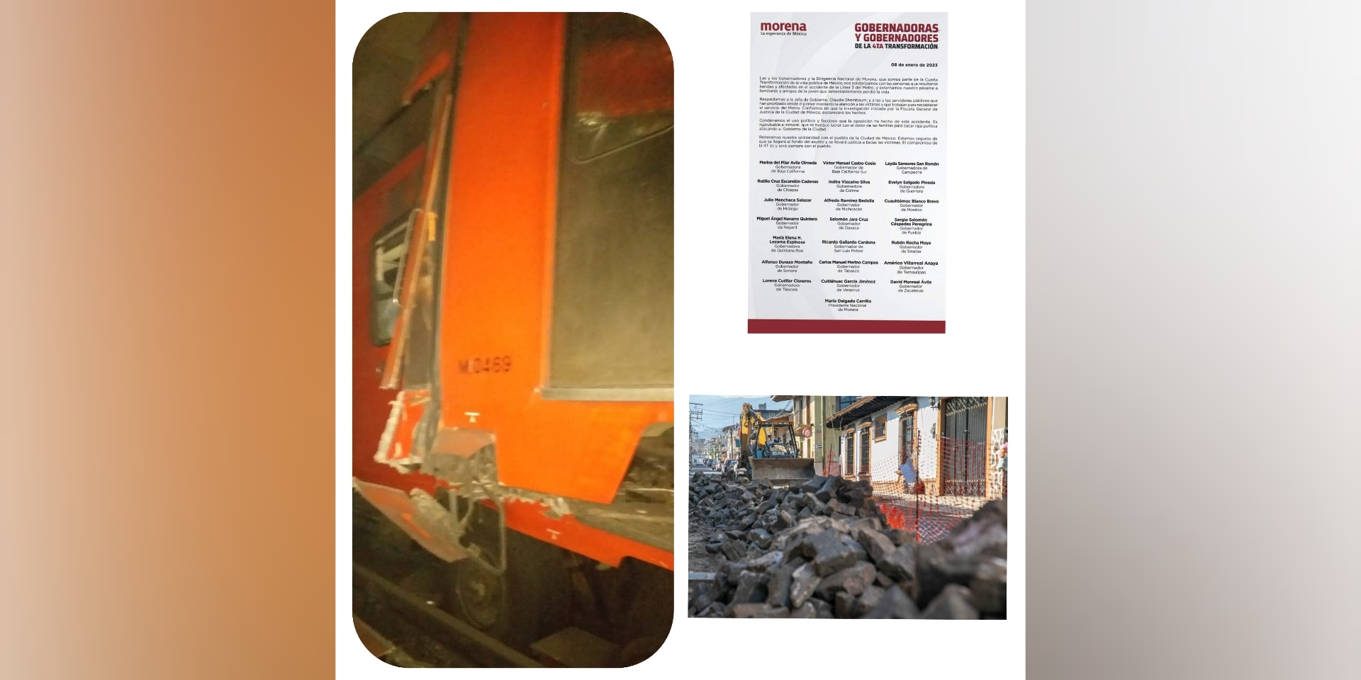 Gobiernos de Morena, de tragedia en tragedia. GridArt_20230108_190338402