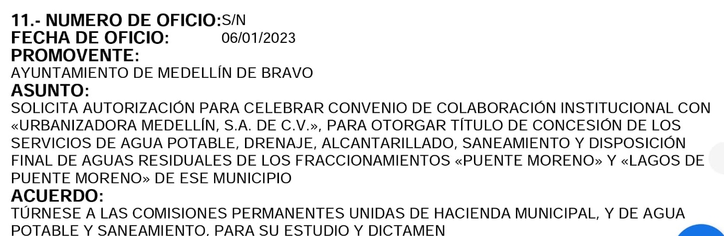 Pretende Congreso de Veracruz entregar una concesión para el servicio de agua potable, a la familia Barquín. reh