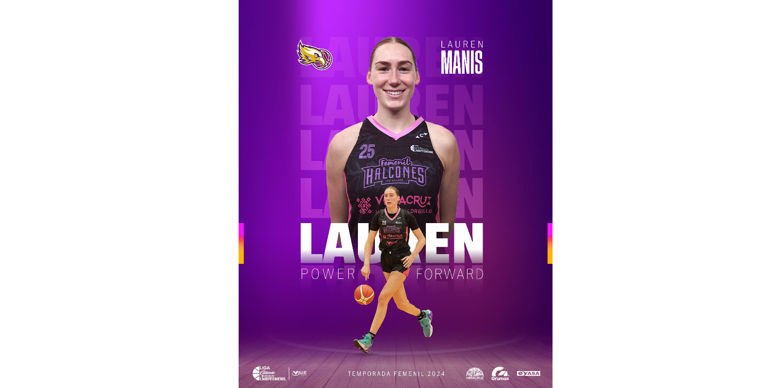 ¡Regresa al Nido del Halcón! Lauren Manis para la temporada 2024 de la LNBP Femenil ¡Regresa al Nido del Halcón! Lauren Manis para la temporada 2024 de la LNBP Femenil