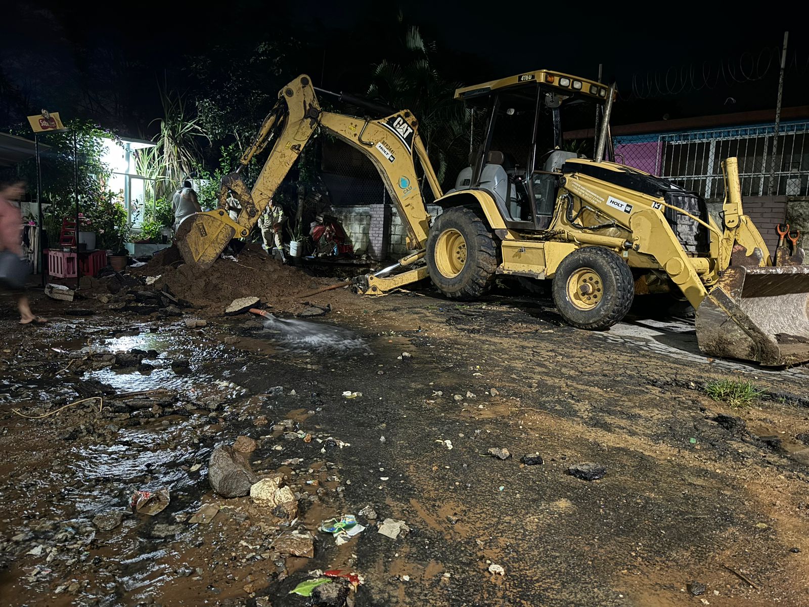 trabajos con máquina-agua potable