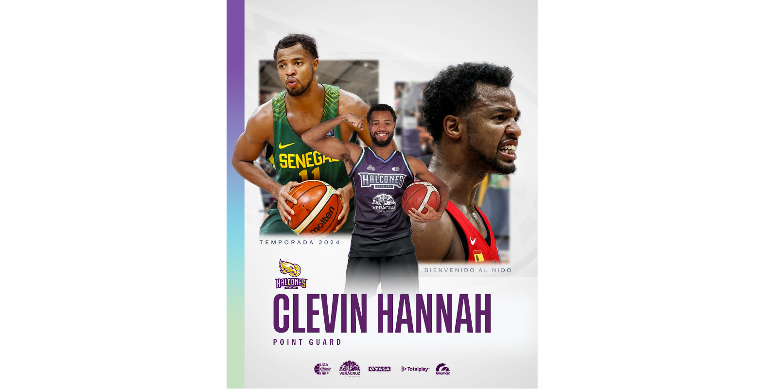 Clevin Hannah llega a Halcones de Xalapa para la temporada 2024 de la Liga Caliente.mx LNBP clevin halcones