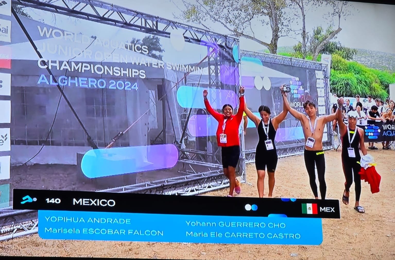 Logran veracruzanos lugar 11 en Relevos en Mundial de Aguas Abiertas IMG-20240910-WA0000