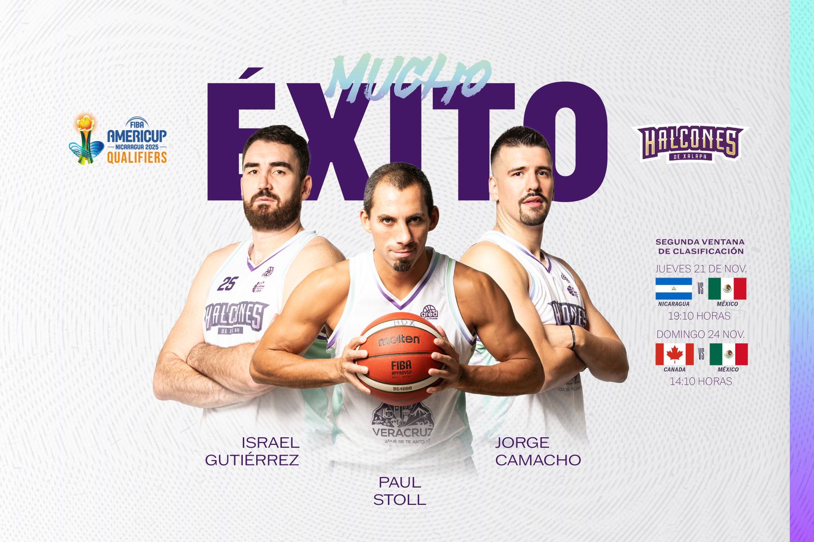 Tres emplumados representarán a México en la ventana clasificatoria a la AmeriCup 2025 Halcones de Xalapa