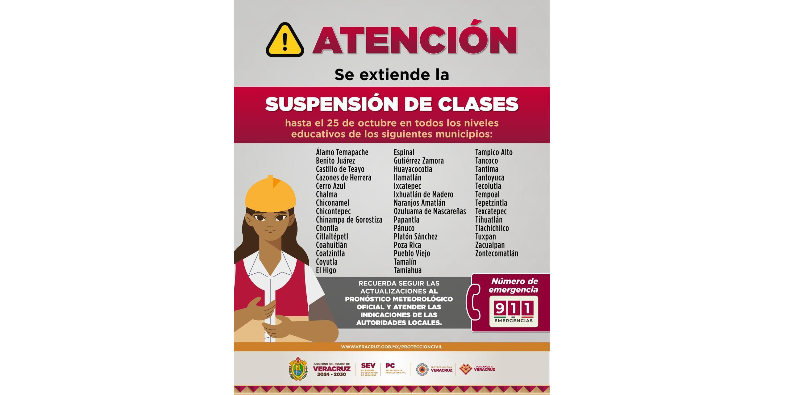 Gobierno del Estado extiende suspensión de clases en 43 municipios Sin título-1