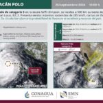 Huracán Polo se intensifica nuevamente a categoría 5
